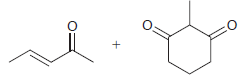 Draw the product of the Robinson annulation reaction that occurs