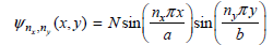 Wn», (x, y) = Nsin n„AX sın 