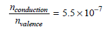 Nconduction - 5.5 ×10 nyalence %3! 