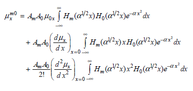 0 = 44, Hoz H„(a?;)Ho(aV?x)e«x*dx (du + A4o [ H„(aV?x)xHo(@V²x)e-ax dx dx x=0-00 dx? x=0 -00 2! 