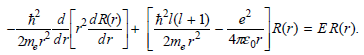 h1(1 + 1) 2m,r e? 2dRr) 2m,r² dr |R(r) = E R(r). 