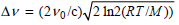 Av = (2vo/c)/2 In2(RT/M)) 
