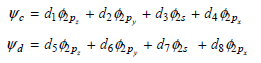 dz, + d42p. V. = di2p, + d22p, + dz2; + d4 p. d22p, + dg p. - dg2p, ds2p. Va = dsp, + dsp, + d72: 