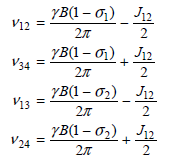 YB(1 – 07) V12 = 2 YB(1 – 01) J12 V34 = 2 YB(1 – 02) J12 V13 = 27 YB(1– 02) + V24 = 2л 