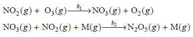 NO,(g) + O3(g)–1 →NO;(g)+O2(g) NO;(g) + NO,(g) + M(g)– »N,O5(g) + M(g) 