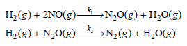 H2(g) + 2NO(g)– →N,O(g) + H20(g) (3)0'H + (3)'N,(3)o°N + (3)H 
