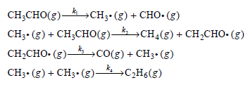 CH CHO(3) — CHз- (3) + CHO- (8) CH- (g) + CH,CHо(з) — сн4(8) + сH-CнO-(3) CH2CHO- (g)– CH- (8) + CHз-(g)??