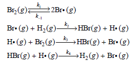 Br, (g)= 2B1• (g) Br: (g) + H,(8) —& нв (g) + Н- (g) Н-(8) + Br, (8) —& HВ (g) + Br- (g) HB (g) + H- (g) —&
