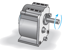The gear motor can develop 1/4 hp when it turns