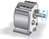 The gear motor can develop 2 hp when it turns