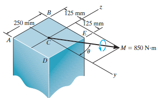 125 mm 125 mm 250 mm M = 850 N-m 