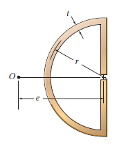 A thin plate of thickness t is bent to form