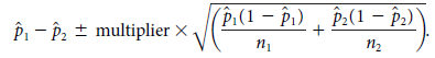 Pi - P2 + multiplier × (P,(1 – P1) , Þ:(1 - P2) П2 