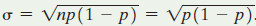 o = Vnp(1 – p) = vp(1 – p) 