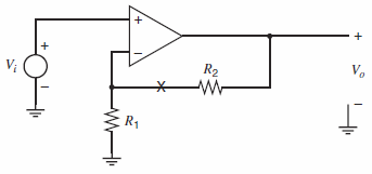 For the noninverting amplifier shown in Fig. 8.59, R1 =