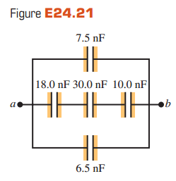 Figure E24.21 7.5 nF |18.0 nF 30.0 nF 10.0 nF| ob 6.5 nF 