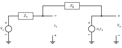Calculate the return ratio for the feedback circuit in Fig.