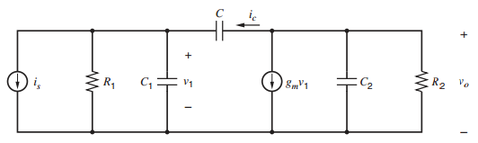 Consider a two-stage CMOS op amp modeled by the equivalent