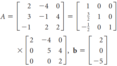 2 -4 3 3 -1 4 2 2 A = -1 -4 2 4 , b 5 %3D -5 