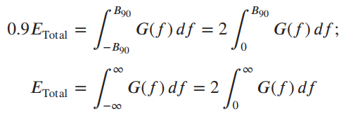 B90 · B90 G(f)df = 2 / G(f)df; 0.9ETotal – B90 00 | G(f) df = 2 G(f)df ETotal %D -00 