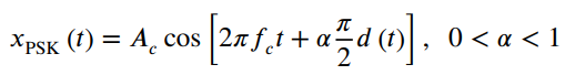 0 < a < 1 XPSK (1) = A̟ cos |2n. |27f.1 +a %3D 