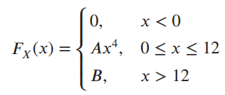 х <0 0, 3D{ Ах*, 0<x<12 Fx(x) = B. х> 12 