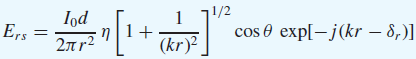 יניו 1/2 Iod n|1+ 2n r2 cos 0 exp[- j(kr Ers – 8,)] (kr)2 
