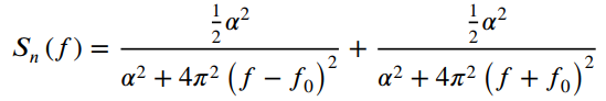 ,2 S, (f) = 2 a² + 4x² (f – fo) a² + 4x² (ƒ + fo)´ || 