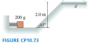 2.0 m 200 g 145° FIGURE CP10.73 
