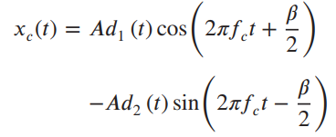 x.(t) = Ad, (t) cos ( 27f t- -Ad, (1) sin ( 2af.1 - 5) 2 