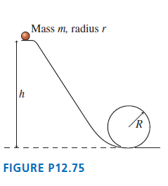 Mass m, radius r FIGURE P12.75 