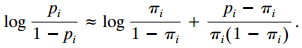 Pi – Ti Pi п, π (1- π) log log 1 - Pi 
