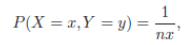 The joint pmf of (X, Y) isfor x = 1,