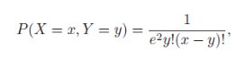 The joint probability mass function of X and Y isx