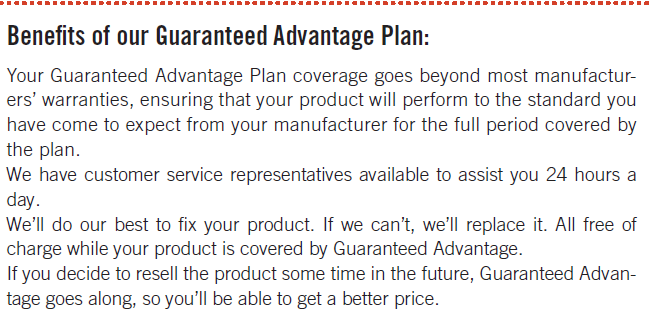 Benefits of our Guaranteed Advantage Plan: Your Guaranteed Advantage Plan coverage goes beyond most manufactur- ers' war