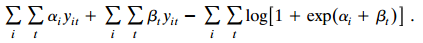 ΣΣαν. + ΣΣΒΥ ΣΣog[1 + exp(α + exp(a + β )] 