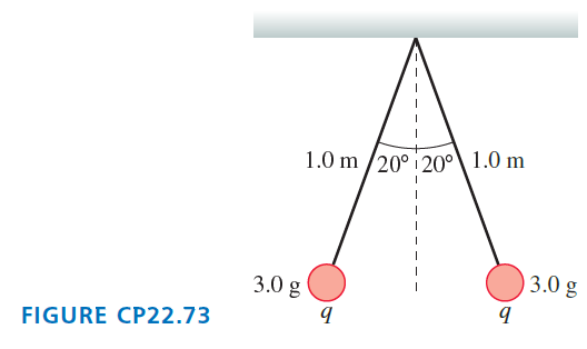 1.0 m /20° 20° \1.0 m 3.0 g 3.0 g FIGURE CP22.73 