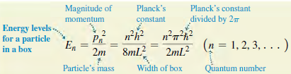 Magnitude of Planck's Planck's constant divided by 27 Energy levels- for a particle momentum constant nh? Pn 8mL? 2m n²