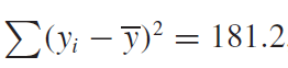 E(yi – y)² = 181.2 