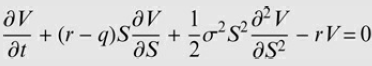 av + (r – q)S- as రా్వాతా - rV=0 