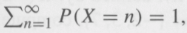 If the r.v. X takes on the values n, n