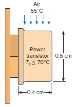 Air 55°C Power transistor 0.6 cm Tss 70°C 0.4 cm -0.4 cm- 