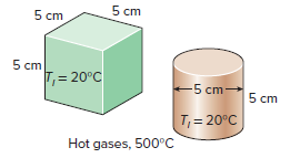 5 cm 5 cm 5 cm T,= 20°C -5 cm- 5 cm T,= 20°C Hot gases, 500°C 