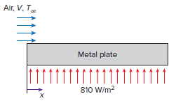 Alr, V, T Metal plate 810 W/m? х 