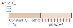 Air, V, T. Constant T = 50°C111 86 W/m2 