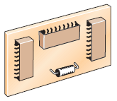 A 0.1-W small cylindrical resistor mounted on a lower part