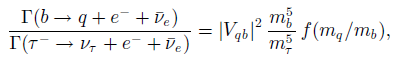 Г(Ь — q+е + De) T(T - v, +e- +De) mi f(m,/m), тs = |Vqbl? 