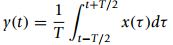 rl+172 x(t)dt y(t) = 1-T/2 