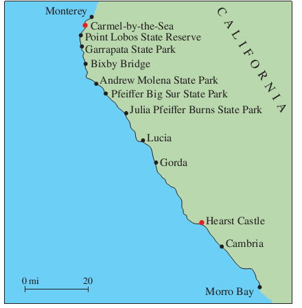Monterey Carmel-by-the-Sea Point Lobos State Reserve Garrapata State Park Bixby Bridge Andrew Molena State Park Pfeiffer