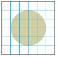 If each square represents one square unit, estimate the area